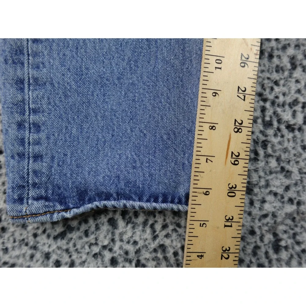 Levis 501 Button Fly‎ Mens 32x32 Blue Distressed Denim Jeans 00501-0193